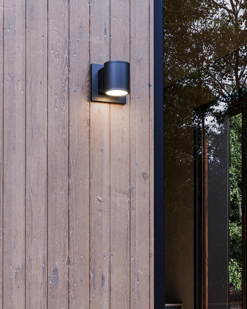 Griffith 4-in Textured Black LED Exterior Wall