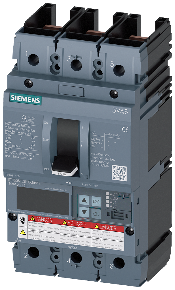 3VA61,3P,40A,18kA@600V,ETU556,LSI,100