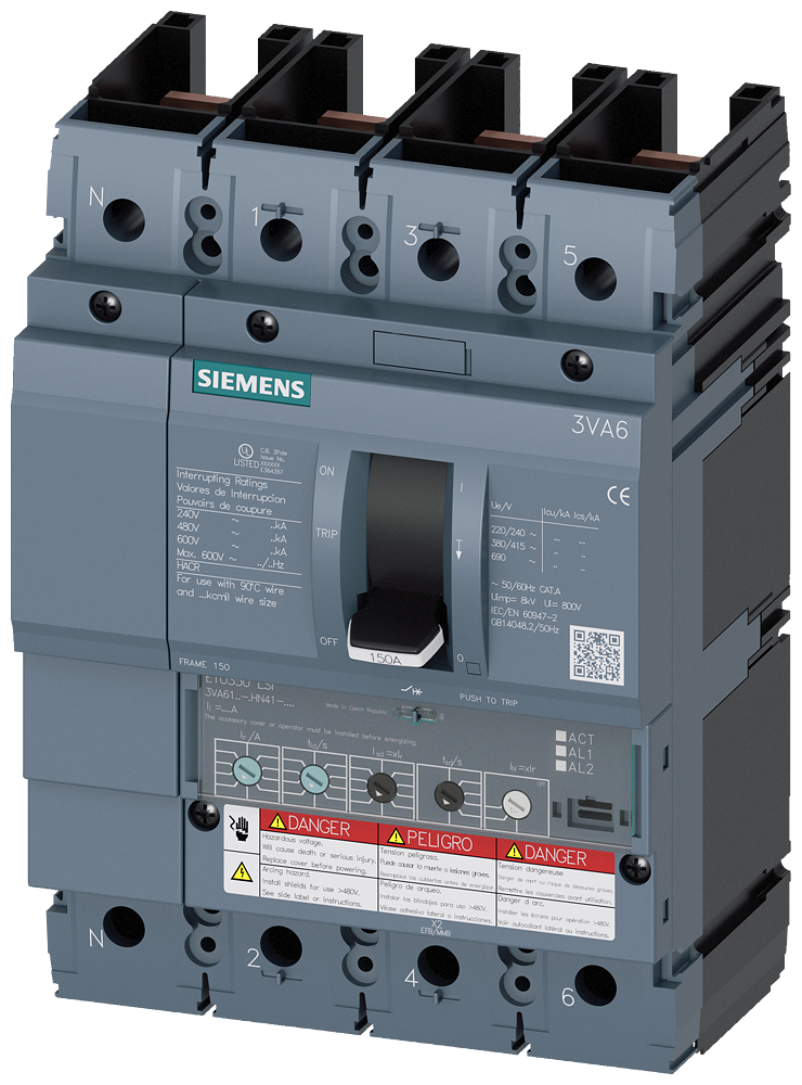 3VA61,4P,100A,18kA@600V,ETU350,LSI,100