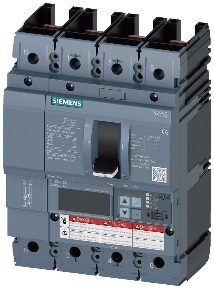 3VA62,4P,100A,35kA@600V,ETU560,LSIG,100