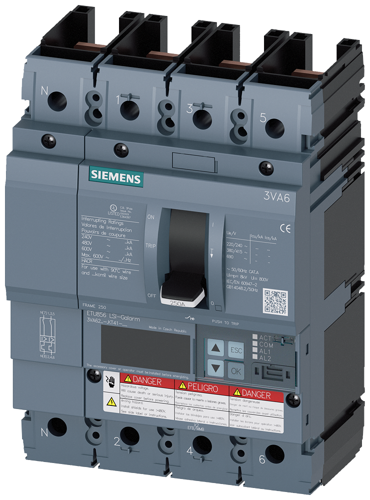 3VA62,4P,250A,35kA@600V,ETU856,LSI,100