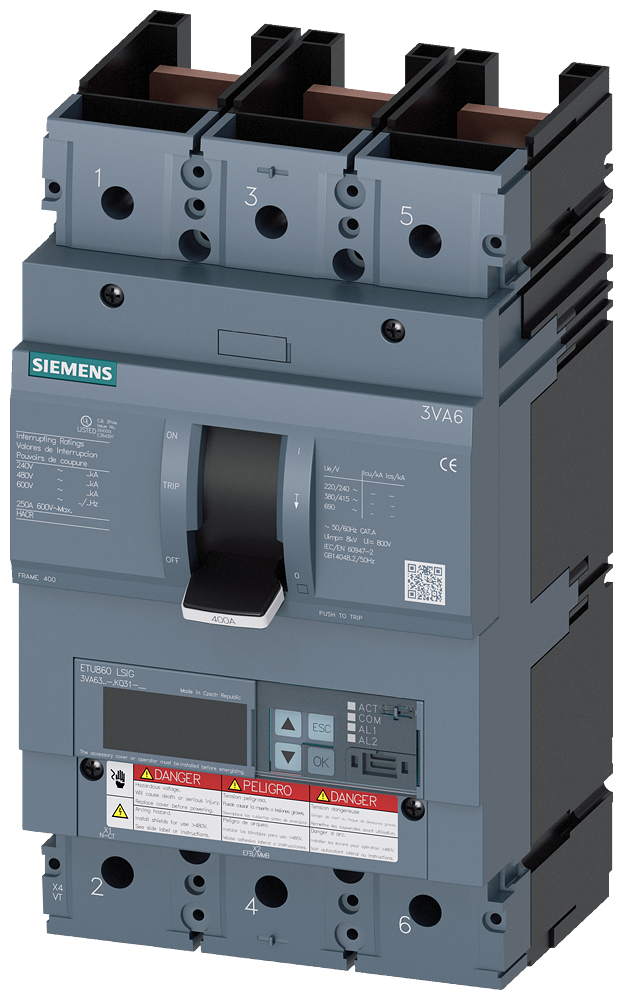 3VA6,FS400,3P,250A,35kA@600V,ETU860,LSIG