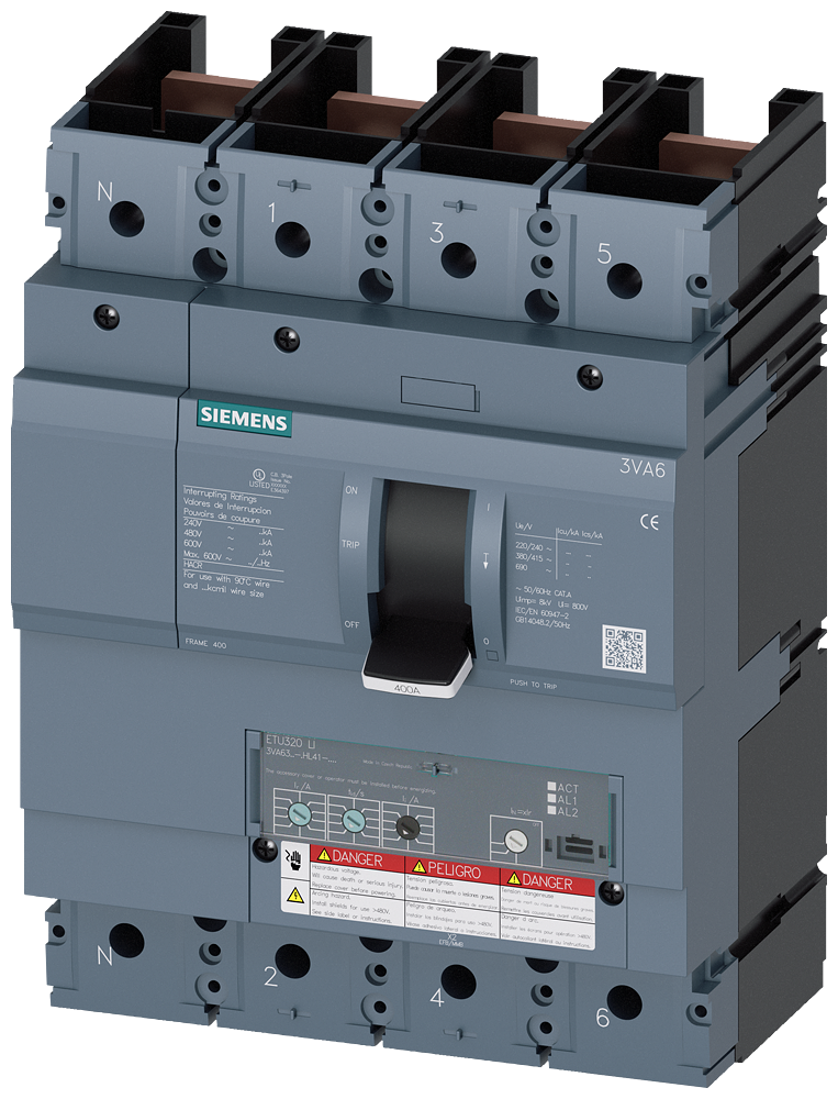 3VA63,4P,250A,18kA@600V,ETU320,LI,100