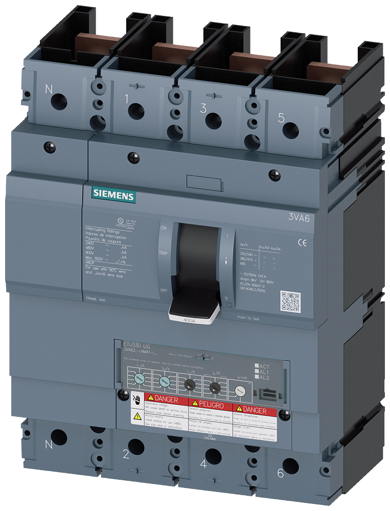 3VA63,4P,250A,22kA@600V,ETU330,LIG,100