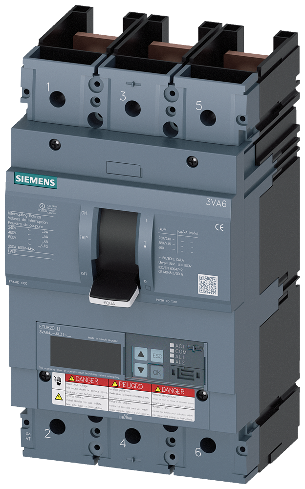 3VA6,FS600A,3P,600A,22kA@600V,ETU820,LI