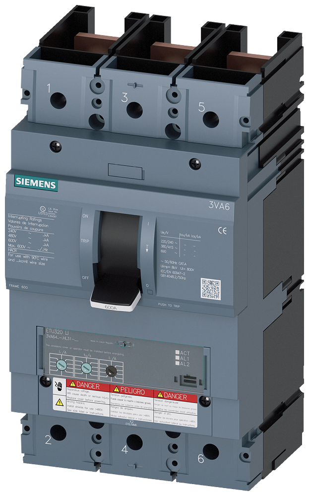 3VA64,3P,400A,35kA@600V,ETU320,LI,100%