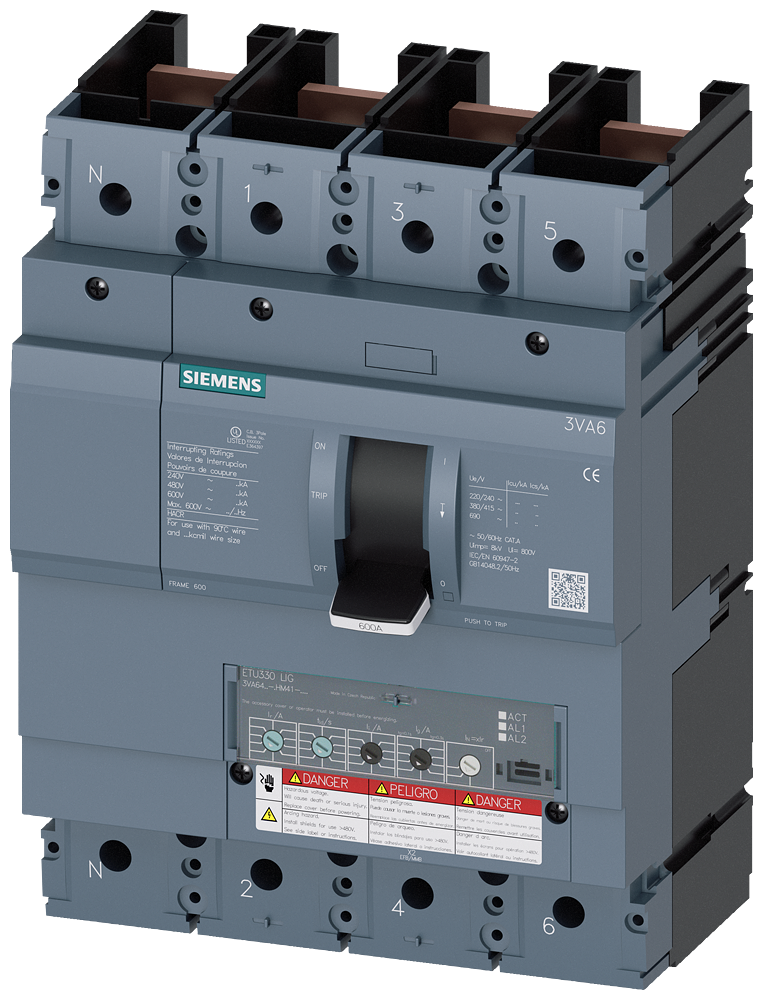 3VA64,4P,400A,22kA@600V,ETU330,LIG,100%