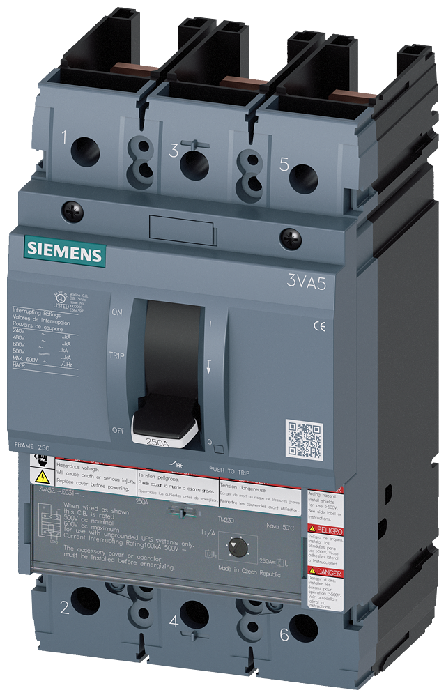 3VA52,3P,70A,35kA@600V,TM,FTAM,NAVAL/50