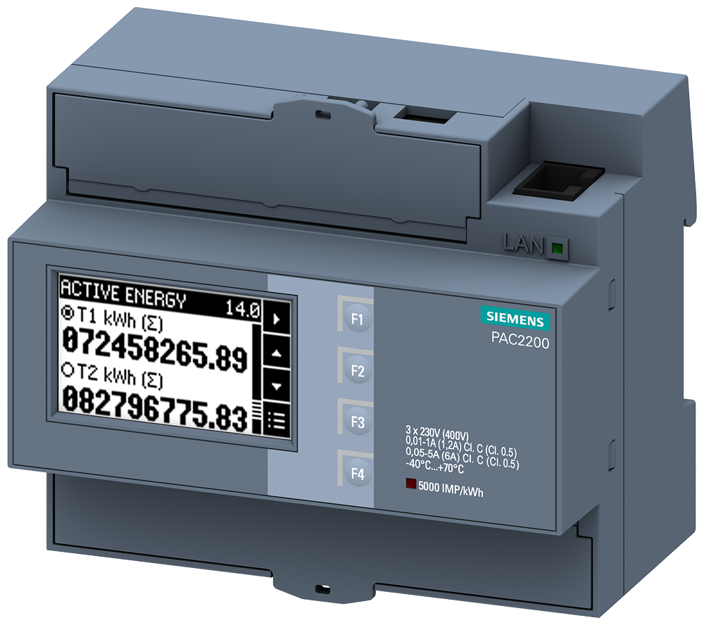PAC2200, DISPLAY,DIN RAIL, 5A Modbus TCP