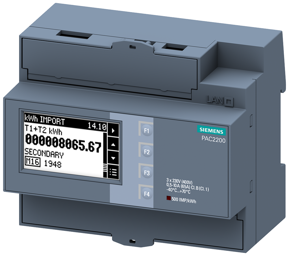 PAC2200, LCD,DIN, 65A Direct, ModRTU,MID