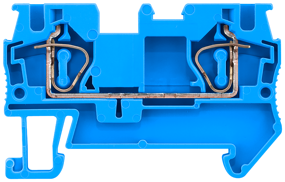 TERM BLOCK,SPRNG LOAD,THRU-TYPE,4,BLUE
