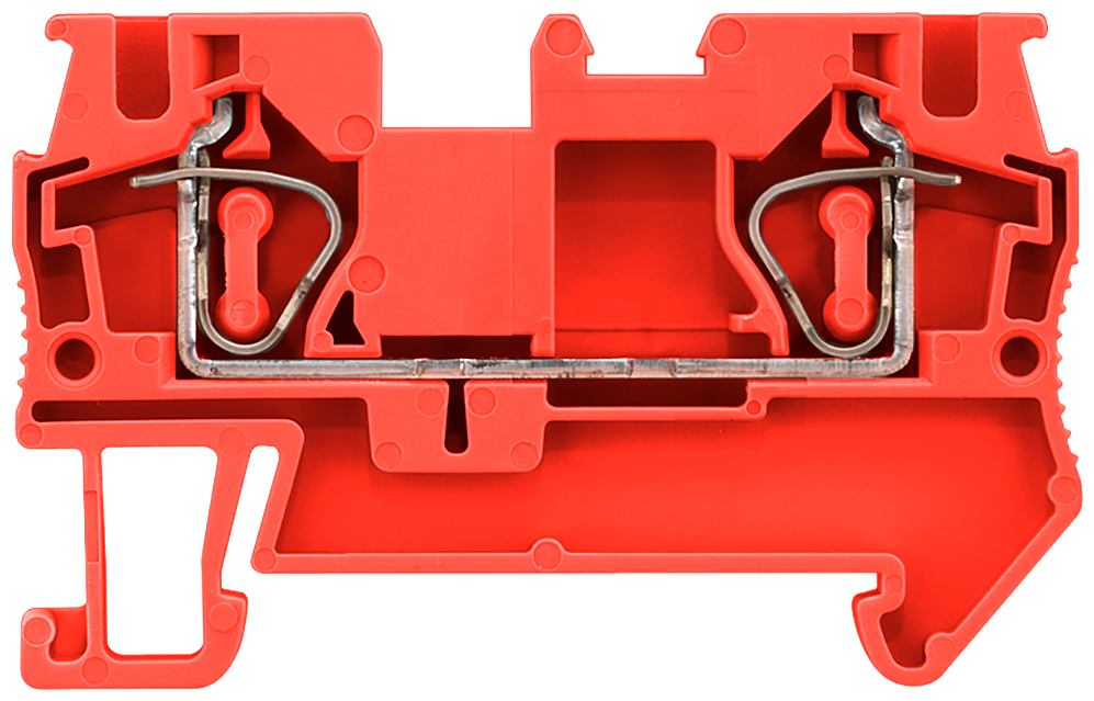 TERM BLOCK,SPRNG LOAD,THRU-TYPE,4,RED