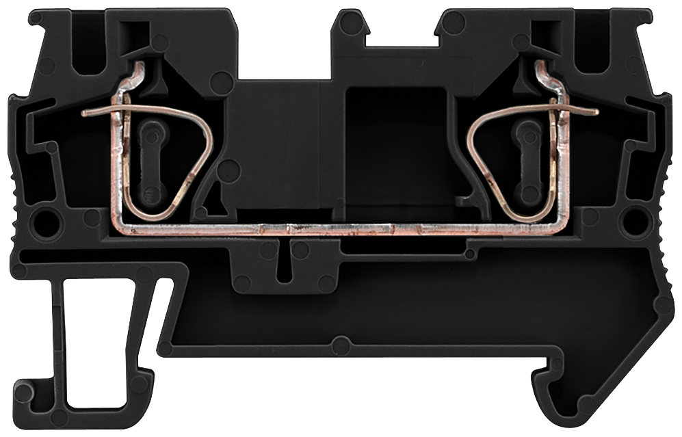 TERM BLOCK,SPRNG LOAD,THRU-TYPE,4,BLK
