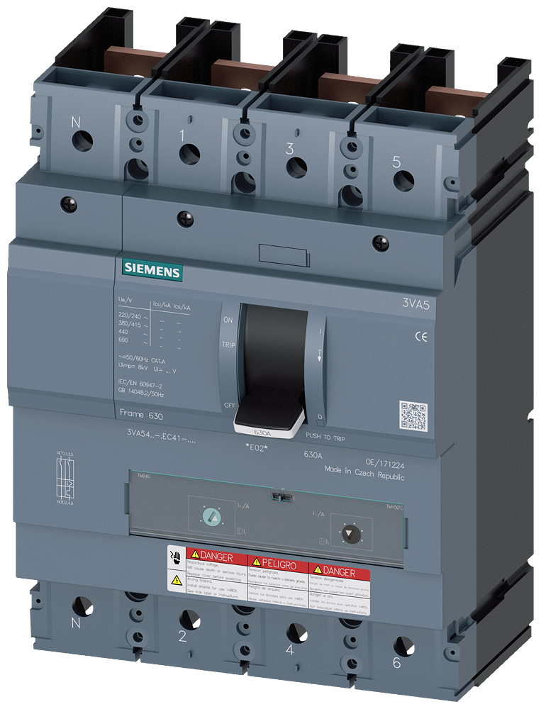 3VA5,4P,500A,35kA@600V,TM230,FTAM,100 N