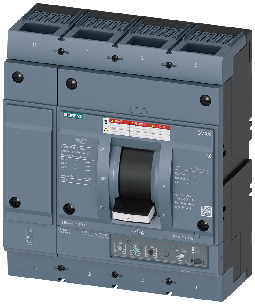 3VA6,FS1000,4P,1000A,18kA@600V,ETU320,LI