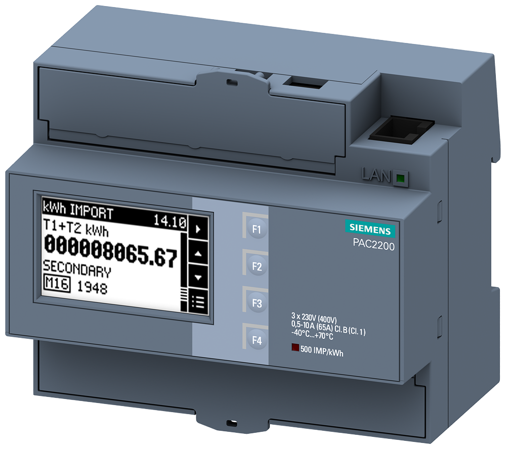 PAC2200, LCD,DIN, 65A Direct, ModTCP,MID