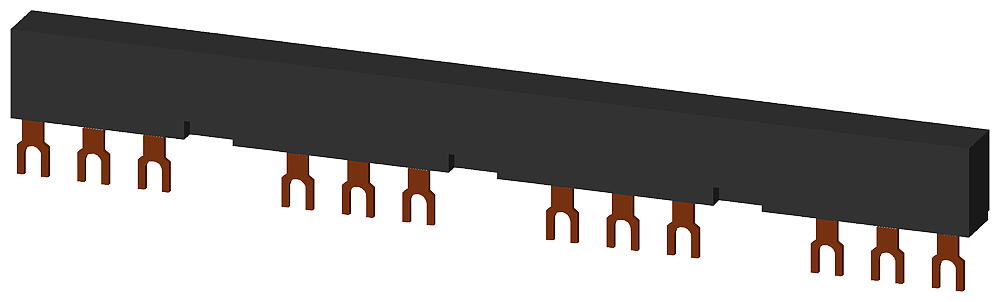 4-ph. busbars modular spacing 63 mm for 3 switches connections in fork shape