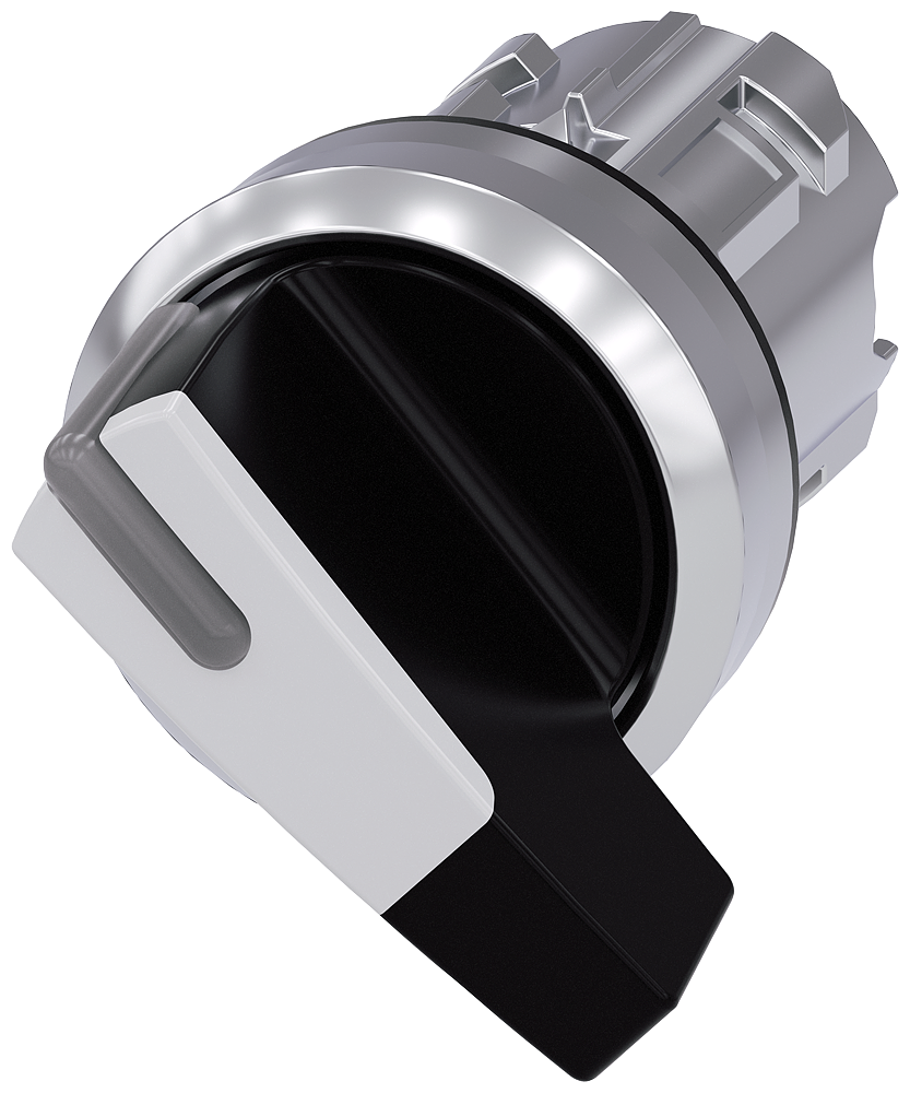 Toggle switch, illuminable, 22 mm, round, metal, high gloss, white