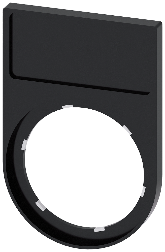 Label holder, flat, rounded, black, for labeling plate 12.5x 27 mm