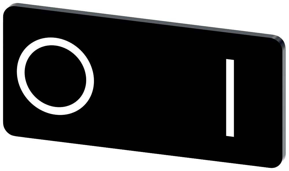 Labeling plate 12.5x27 mm, black label, icon: O* I
