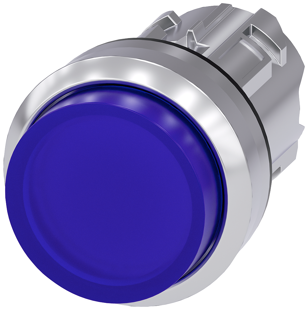 ILLUMINATED PUSHBUTTON, MOM, BLU, RAISED