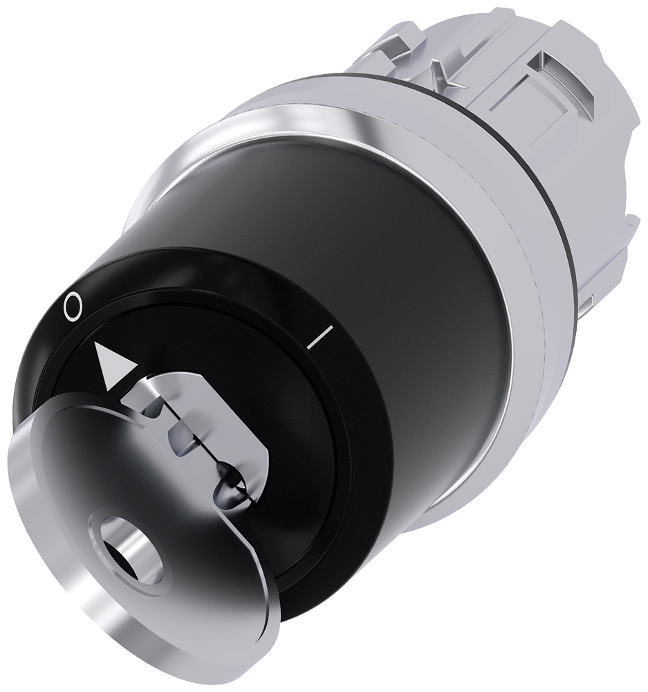 Key-operated switch BKS, 22 mm, round, metal, high gloss, key removal O+I