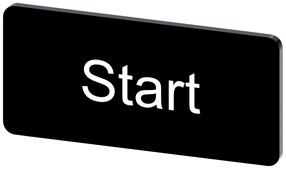 Labeling plate 12.5 x 27 mm, label black, labeling: Start