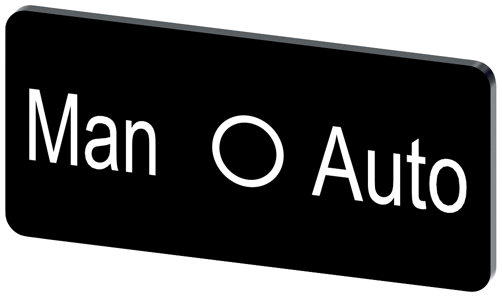 Labeling plate 12.5 x 27 mm, label black, labeling: Man-O-Auto