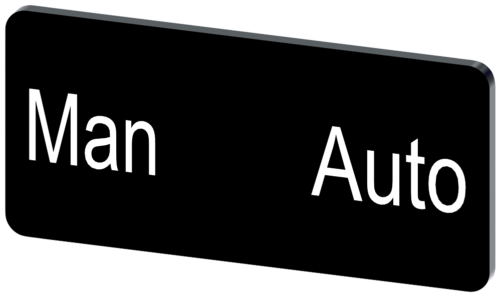 Labeling plate 12.5 x 27 mm, label black, labeling: MAN Auto