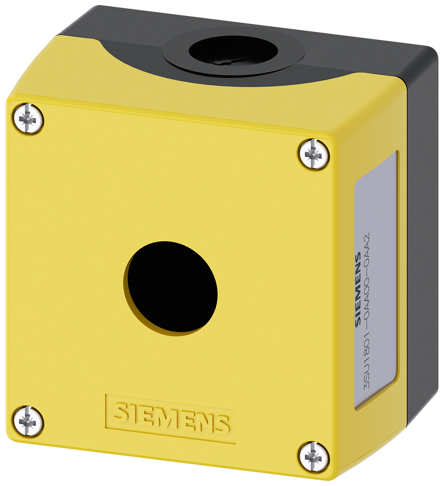 Enclosure for command devices, 22 mm, round, plastic, yellow, 1 command point