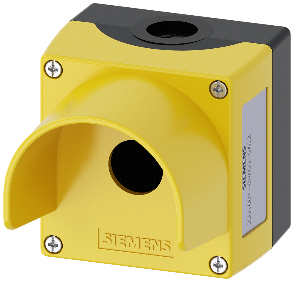 Enclosure for command devices, 22 mm, round, plastic, yellow, 1 command point