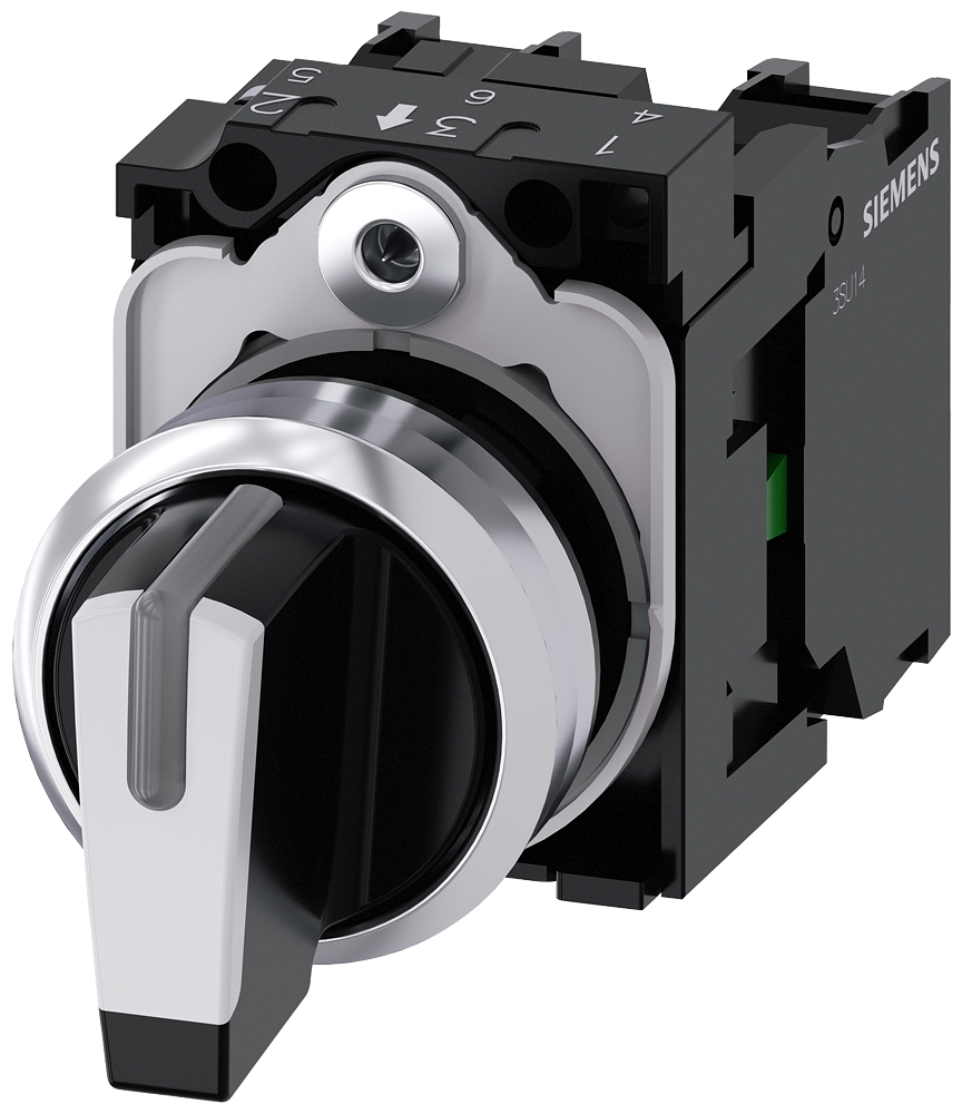 SEL SW, 3POS, MTND, SHORT HANDLE, WHT