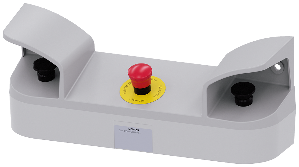 Two-hand operation console for command devices, 22 mm, round, 2x1 NO + 1 NC