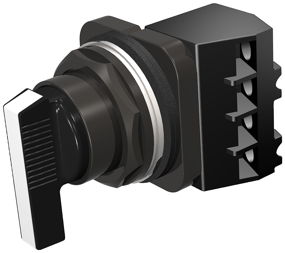 SEL SWITCH,MNTD,WHT INS,LNG LVR,2POS