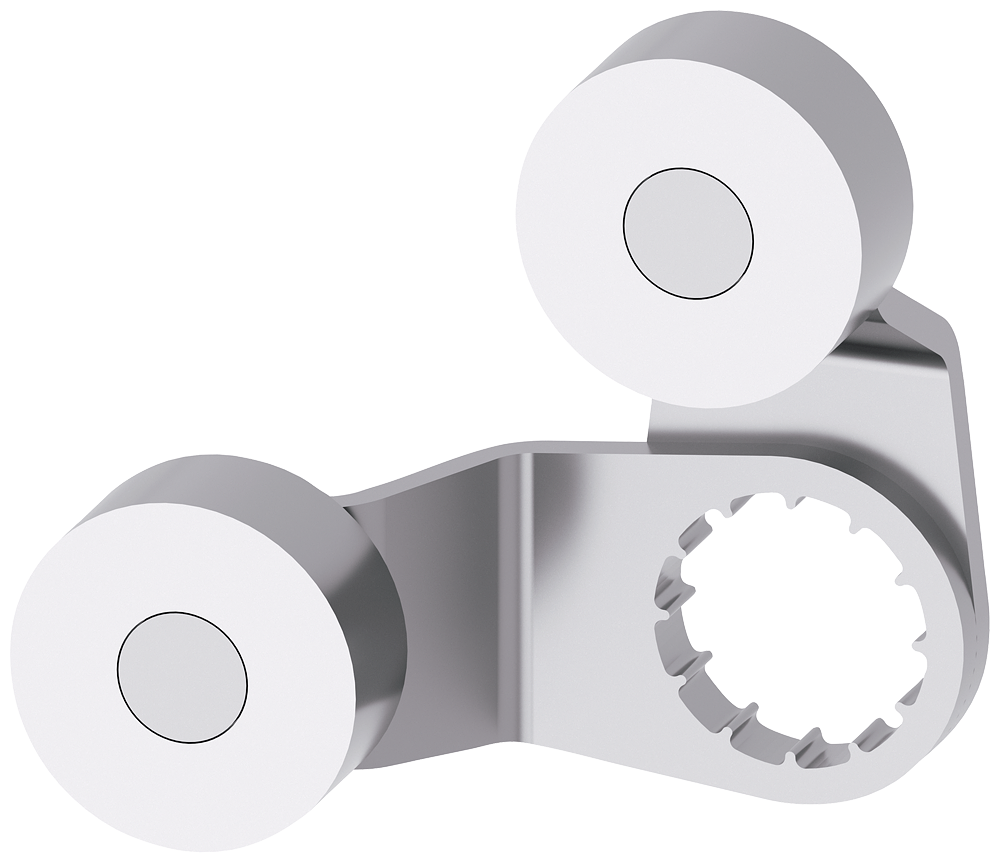 LEVER,FORK,STEEL,STEEL ROLLERS,19MM