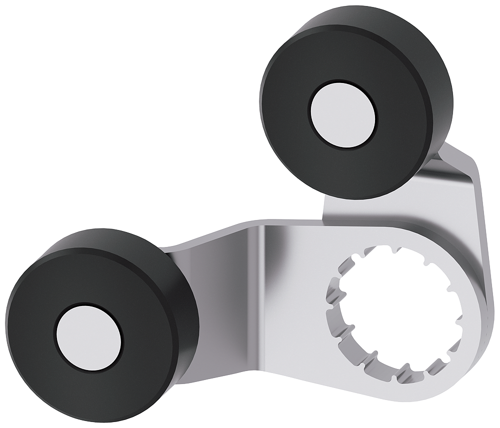 LEVER,FORK,METAL,PLASTIC ROLLERS,19MM