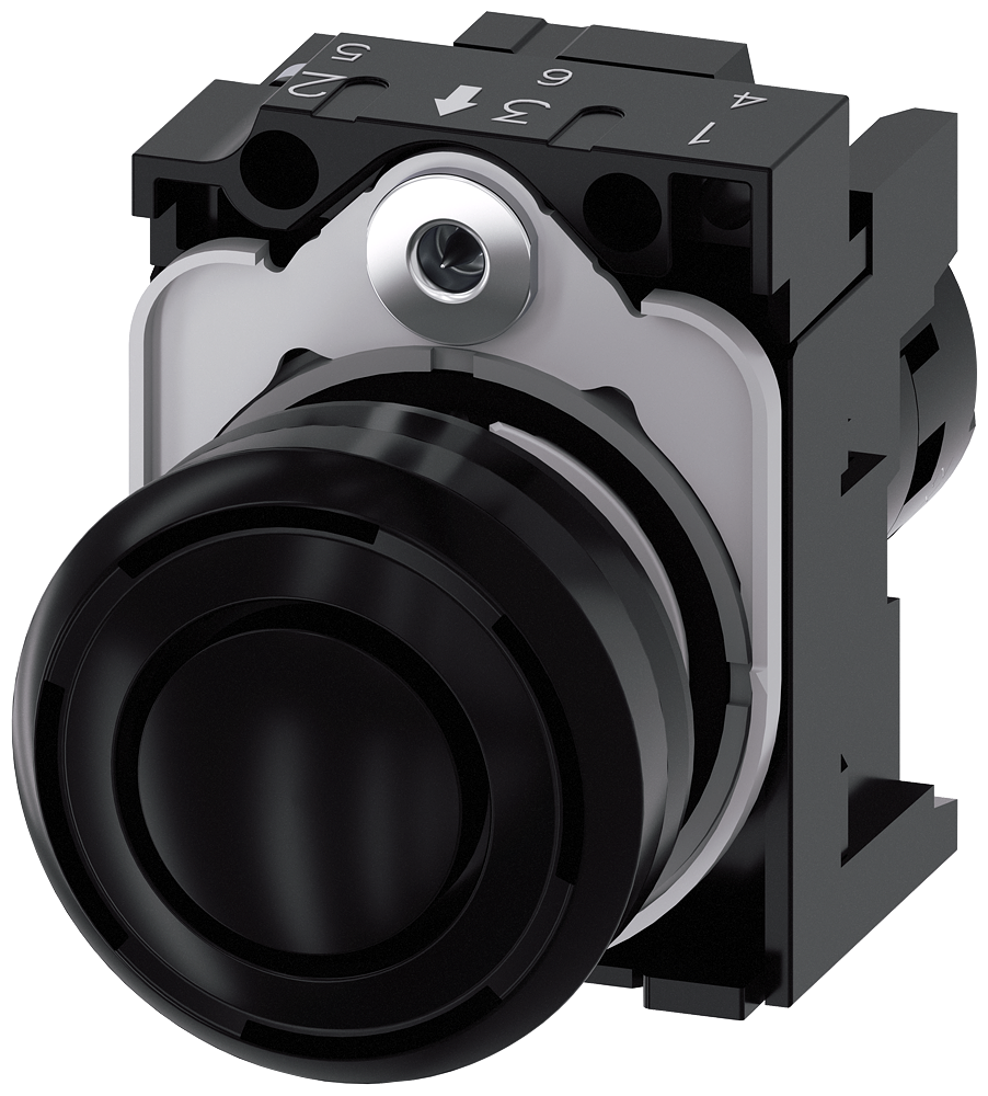 Acoustic signal device, 22 mm, round, plastic, black, continuous tone 2.4 kHz...