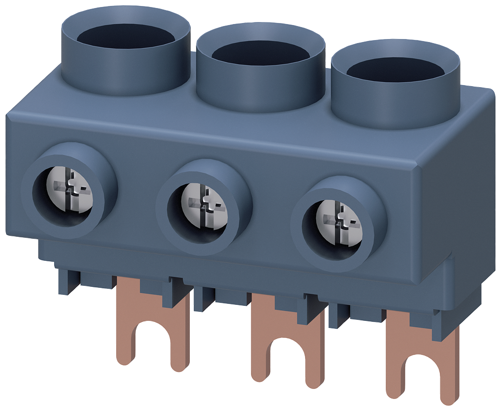 3-phase feed-in terminal for 3-ph. busbars, connection from above, S00/S0