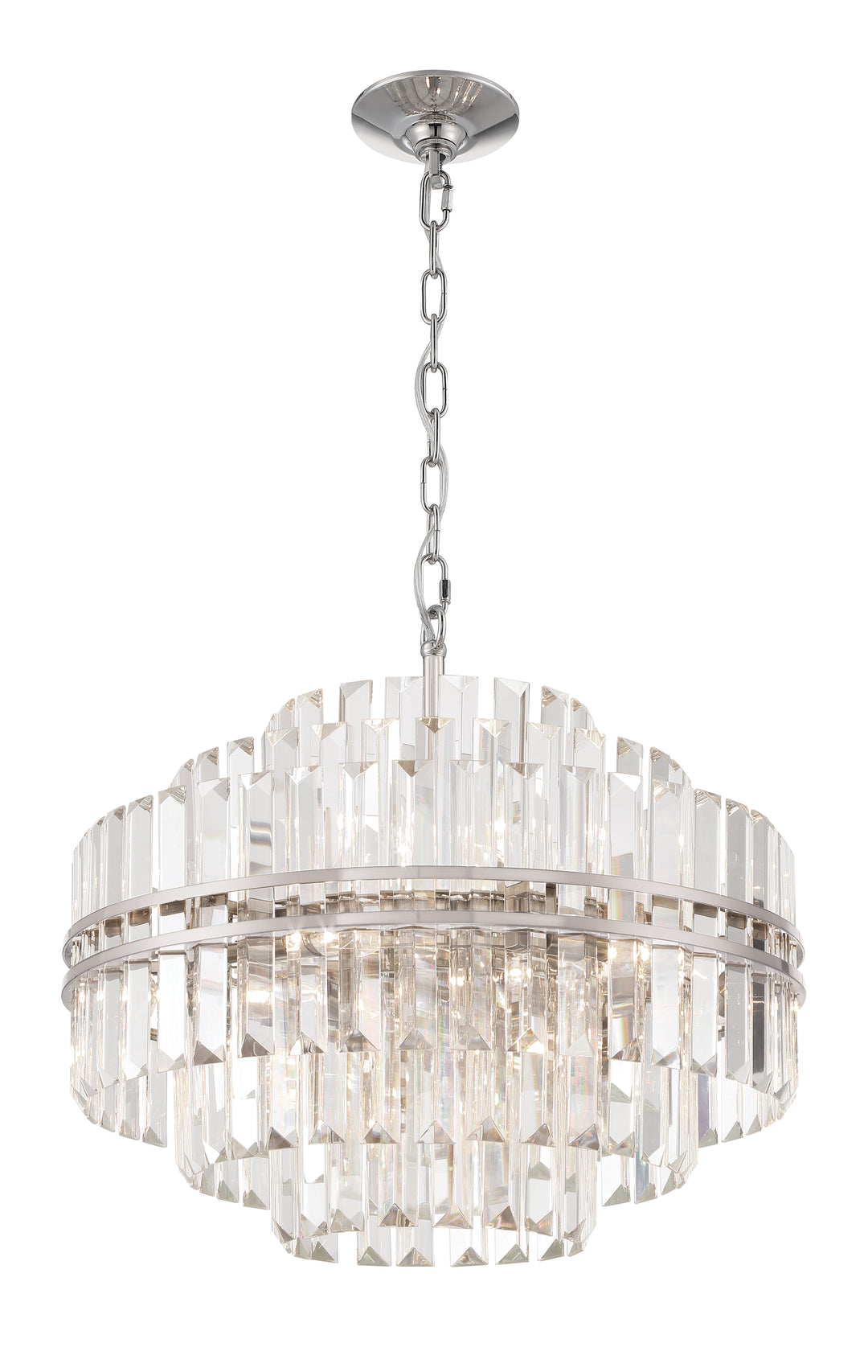 Hayes 12 Light Polished Nickel Chandelier