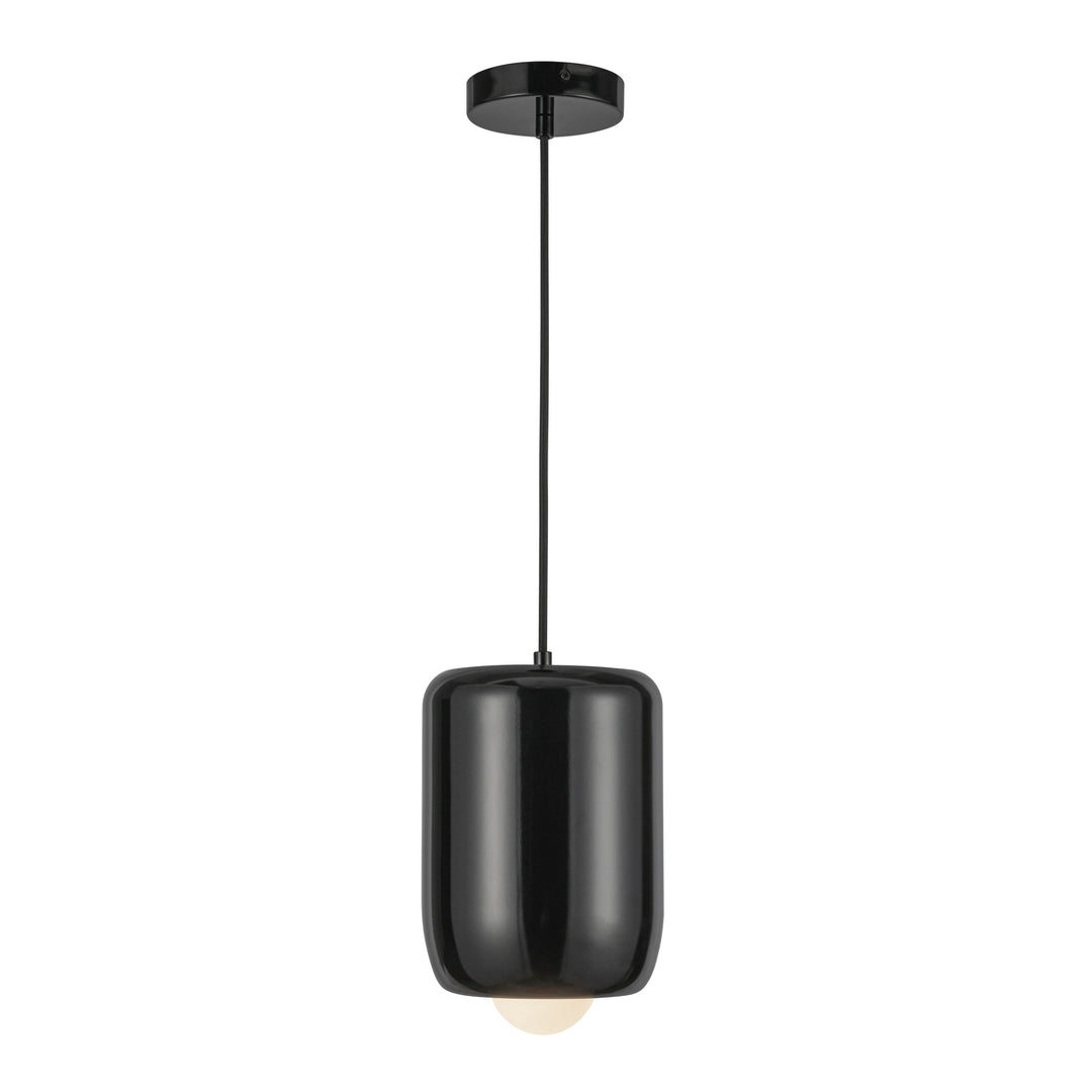 Hayden 7-in Glossy Black LED Pendant