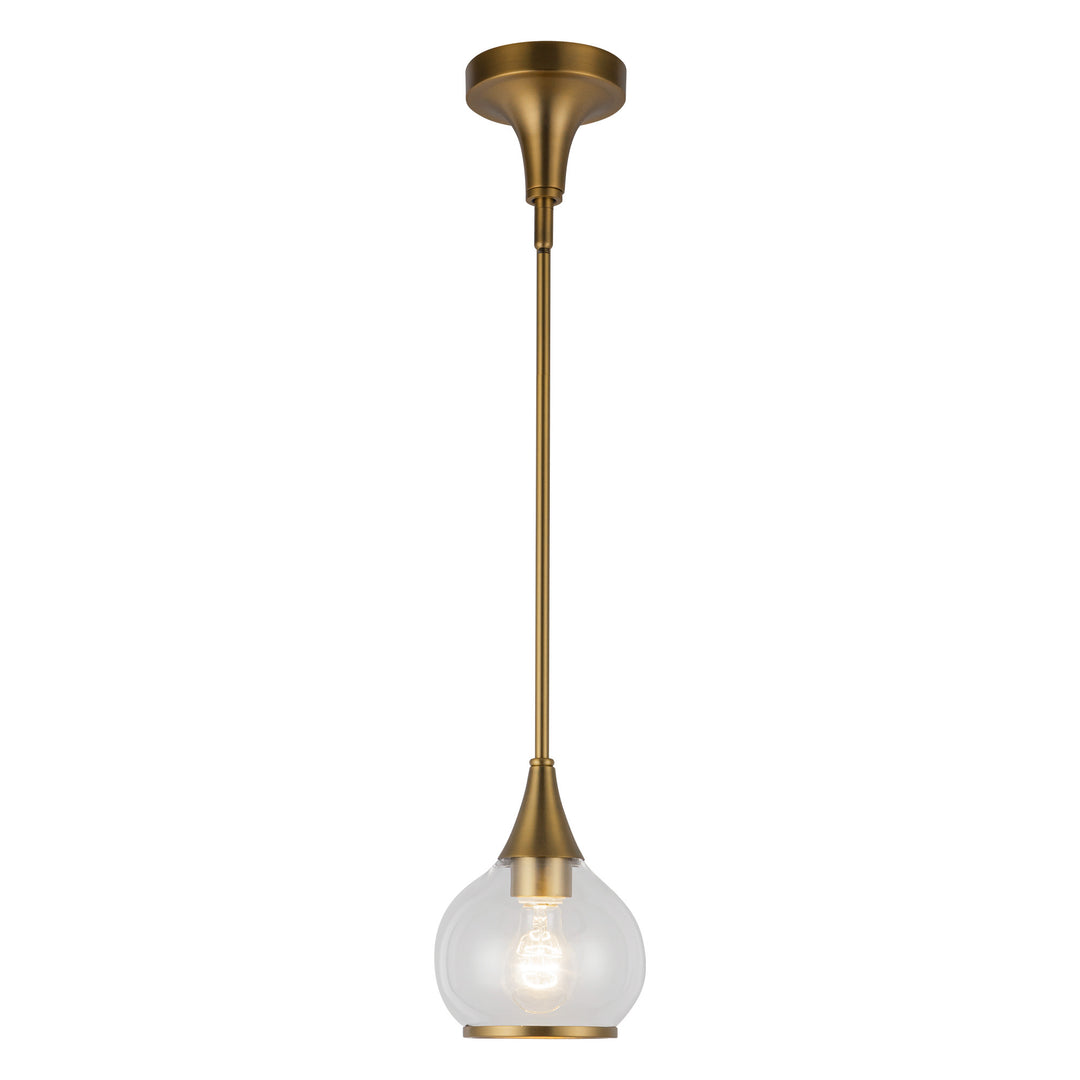 Hazel 6-in Aged Gold/Clear Glass 1 Light Pendant