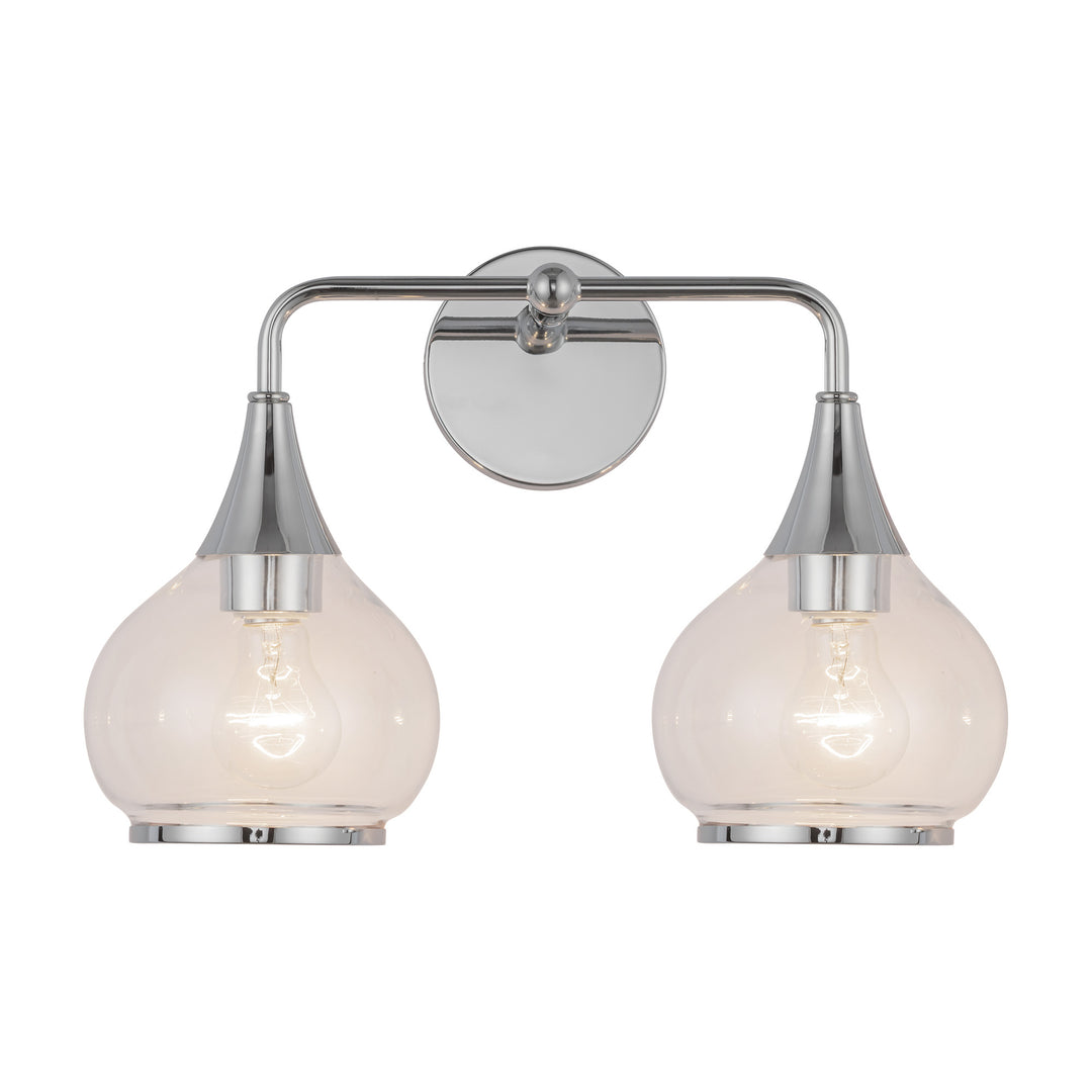 Hazel 17-in Chrome/Clear Glass 2 Lights Vanity