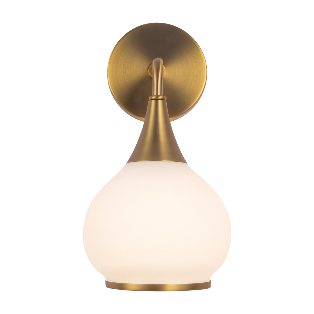 Hazel 6-in Aged Gold/Opal Matte Glass 1 Light Wall/Vanity