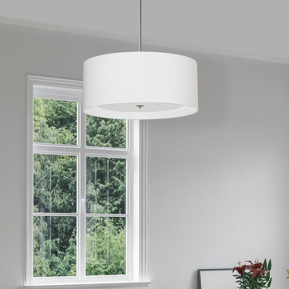 4LT Helena Pendant PC, White w/White Diffuser