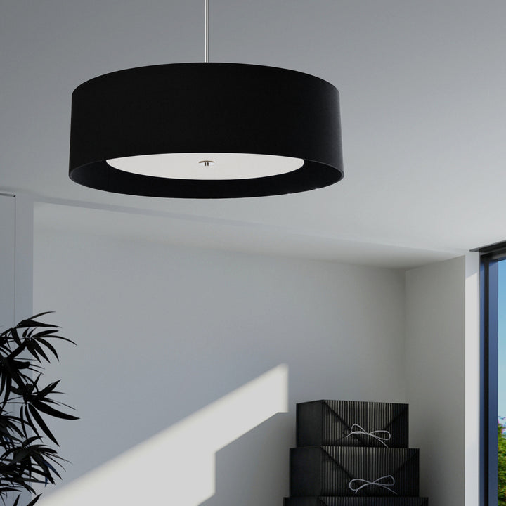 4LT Helena Pendant PC, Black w/White Diffuser
