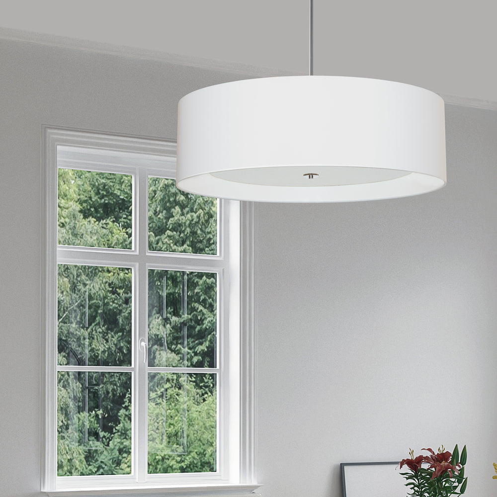 4LT Helena Pendant PC, White w/White Diffuser