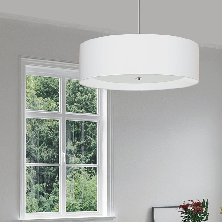 4LT Helena Pendant PC, White w/White Diffuser