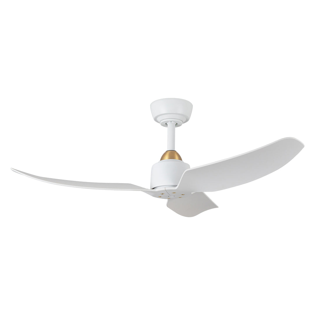 Hugo 42-in Brushed Gold/Matte White FAN Ceiling Fan