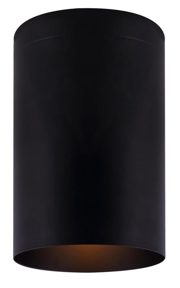 Agna 1 Light Flush Mount, Black Finish
