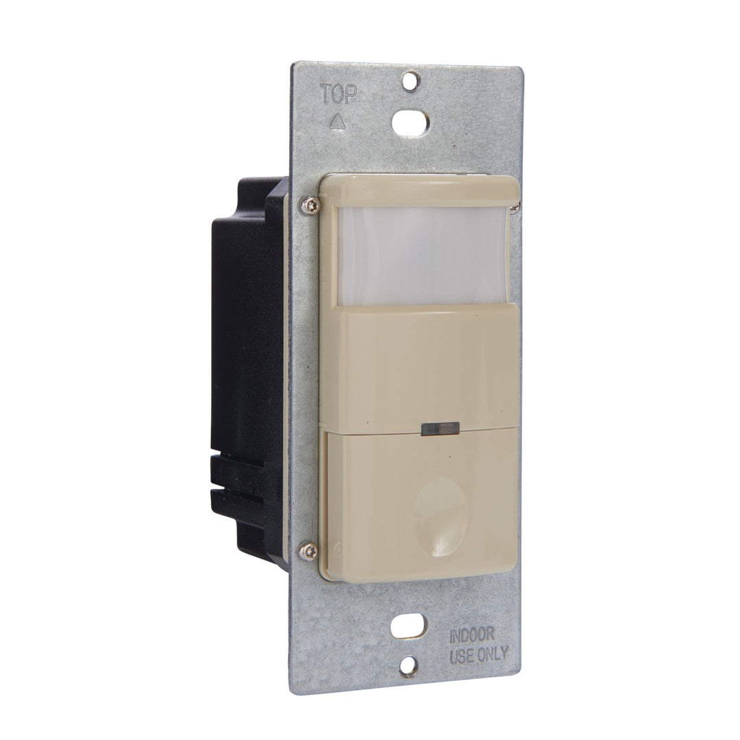 Commercial Grade Self-Adaptive In-Wall PIR Occupancy/Vacancy Sensor, No Neutral Required, Ivory